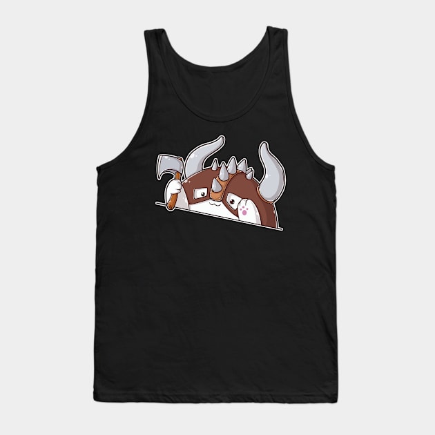 Cat Tabletop RPG Barbarian Tank Top by MimicGaming